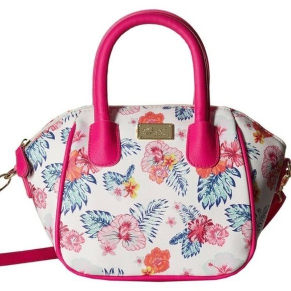 Betsey Johnson Handbags - Betsey Johnson MINI PINK & WHITE FLORAL SATCHEL
